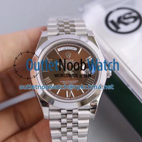 Replica Rolex Day-Date II 218206 41MM KS Stainless Steel Chocolate Dial Swiss 2836-2