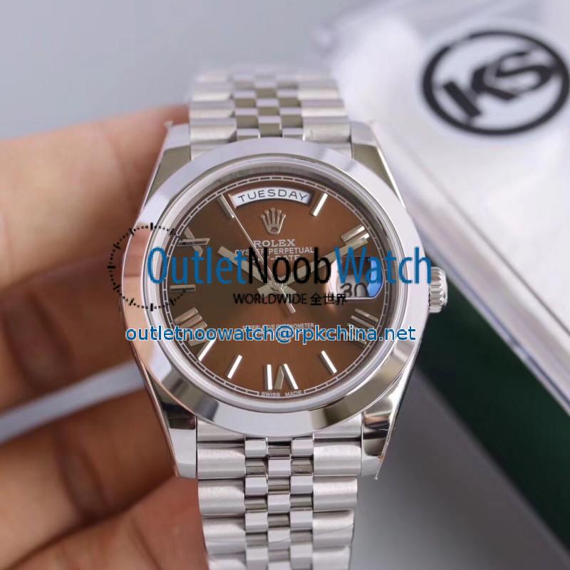 Replica Rolex Day-Date II 218206 41MM KS Stainless Steel Chocolate Dial Swiss 2836-2