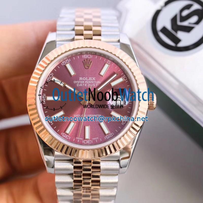 Replica Rolex Datejust II 116333 41MM KS Stainless Steel & Rose Gold Purple Dial Swiss 2836-2