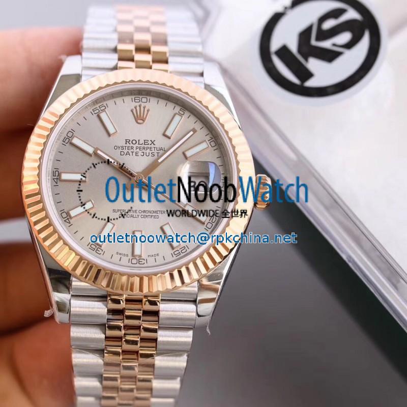 Replica Rolex Datejust II 116333 41MM KS Stainless Steel & Rose Gold Rhodium Dial Swiss 2836-2