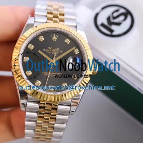 Replica Rolex Datejust II 116333 41MM KS Stainless Steel & Yellow Gold Black Dial Swiss 2836-2