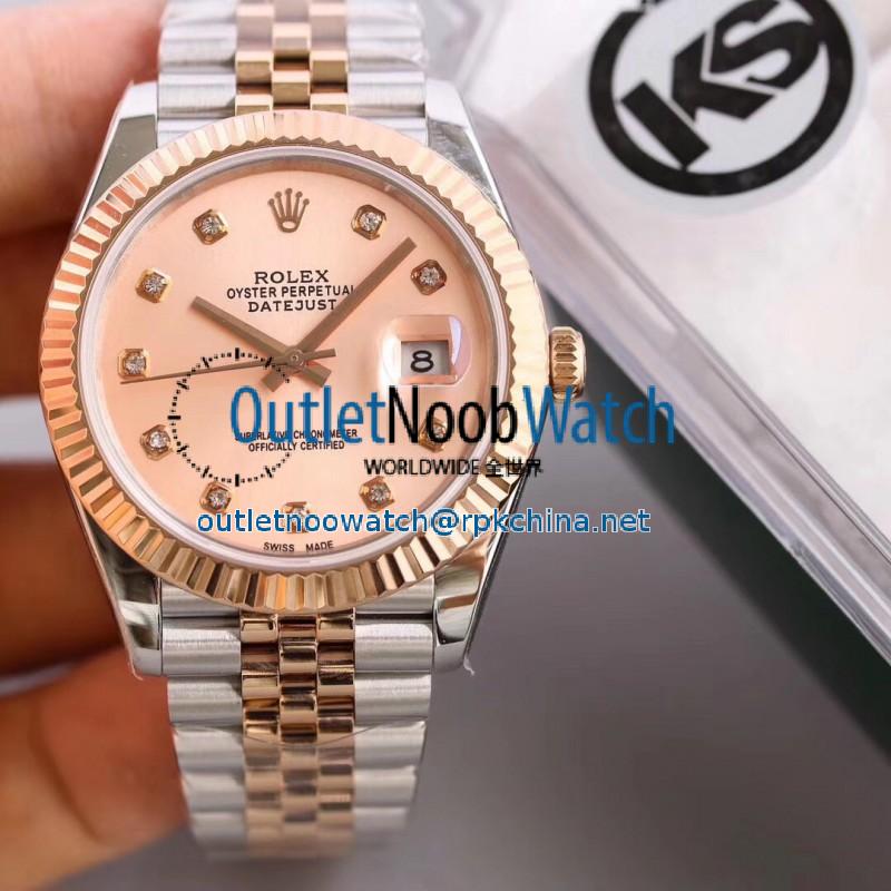 Replica Rolex Datejust II 116333 41MM KS Stainless Steel & Rose Gold Pink Mother Of Pearl Dial Swiss 2836-2