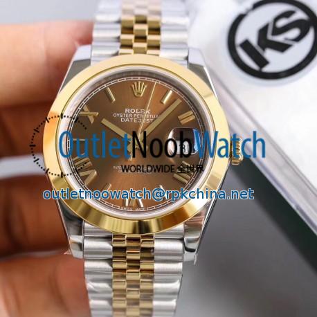 Replica Rolex Datejust II 116333 41MM KS Stainless Steel & Yellow Gold Chocolate Dial Swiss 2836-2