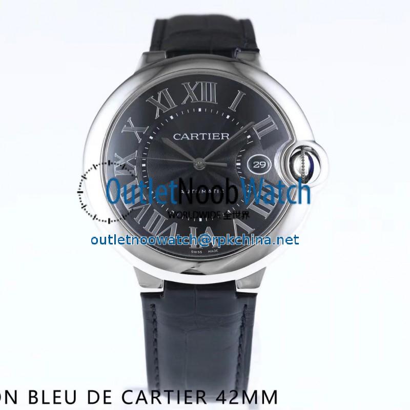 Replica Ballon Bleu De Cartier 42MM WSBB0003 AF Stainless Steel Black Dial Swiss 2892