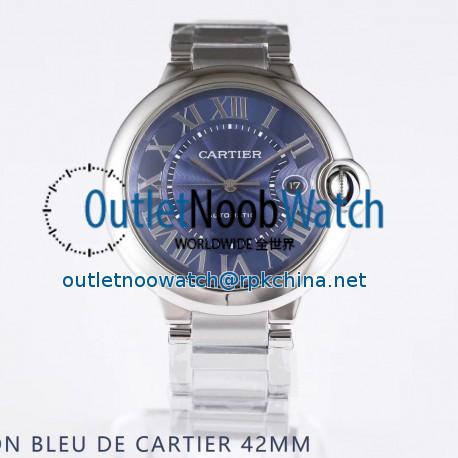 Replica Ballon Bleu De Cartier 42MM WSBB0025 AF Stainless Steel Blue Dial Swiss 2892