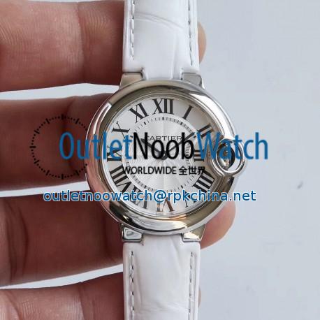 Replica Ballon Bleu De Cartier 33MM W6920086 AF Stainless Steel Silver Dial Swiss Ronda Quartz