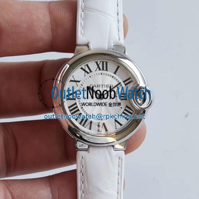 Replica Ballon Bleu De Cartier 33MM W6920086 AF Stainless Steel Silver Dial Swiss Ronda Quartz