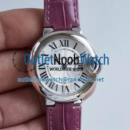 Replica Ballon Bleu De Cartier 33MM W6920086 AF Stainless Steel Silver Dial Swiss Ronda Quartz