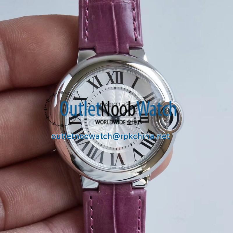 Replica Ballon Bleu De Cartier 33MM W6920086 AF Stainless Steel Silver Dial Swiss Ronda Quartz