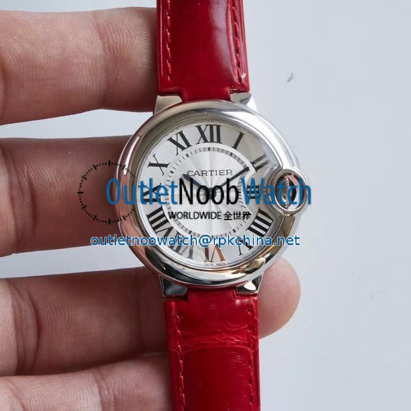 Replica Ballon Bleu De Cartier 33MM W6920086 AF Stainless Steel Silver Dial Swiss Ronda Quartz