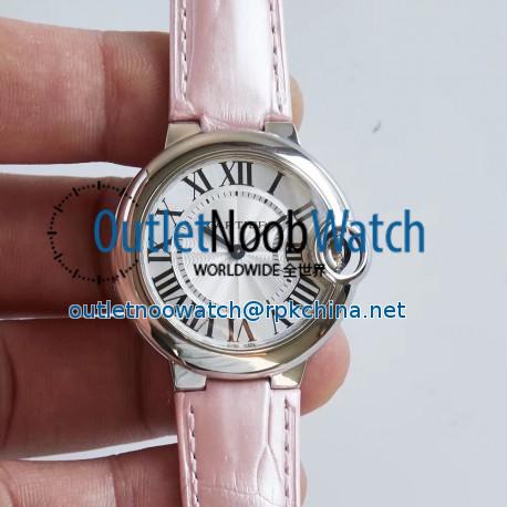 Replica Ballon Bleu De Cartier 33MM W6920086 AF Stainless Steel Silver Dial Swiss Ronda Quartz