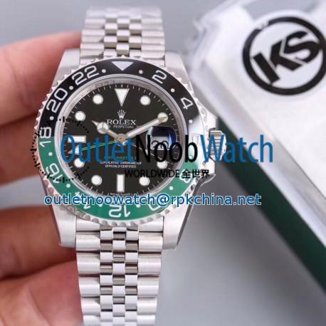 Replica Rolex GMT-Master II KS Stainless Steel Black Dial Swiss 2836-2