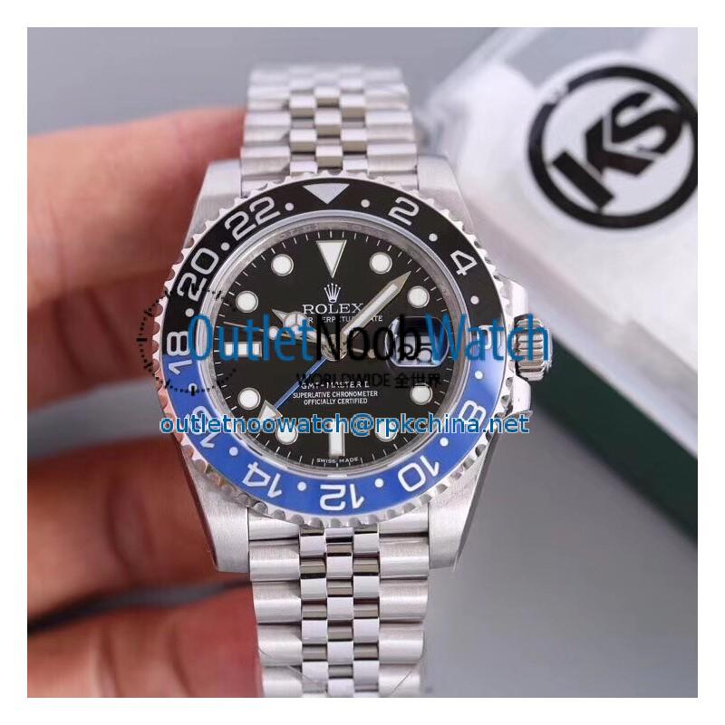 Replica Rolex GMT-Master II 116710BLNR KS Stainless Steel Black Dial Swiss 2836-2