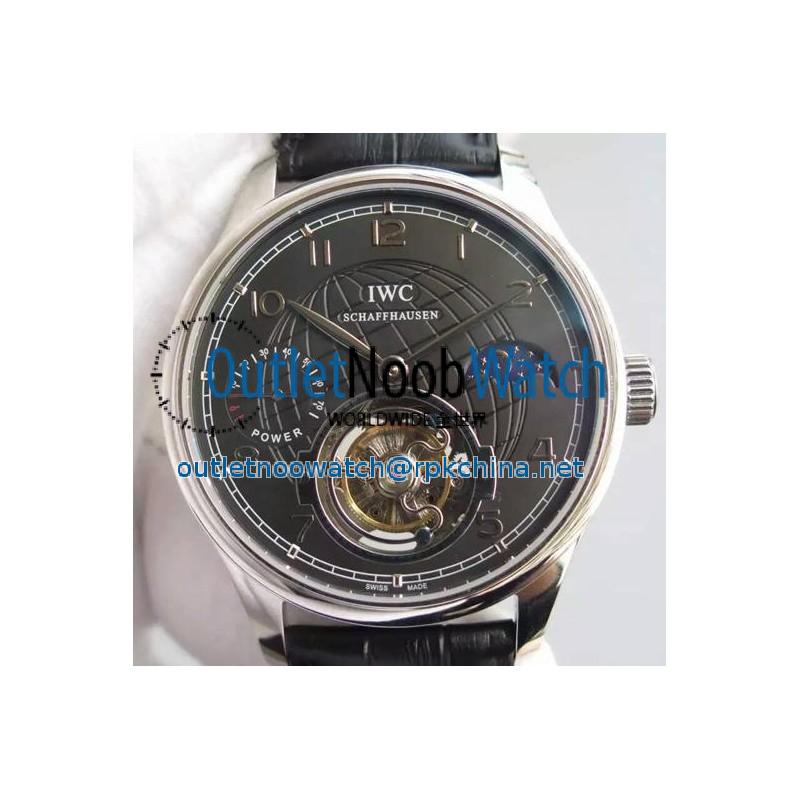 Replica IWC Portuguese Tourbillon Moonphase Power Reserve Stainless Steel Black Dial Swiss IWC Tourbillon