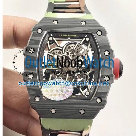 Replica Richard Mille RM35-02 Rafael Nadal KV Forged Carbon Skeleton Dial M8215