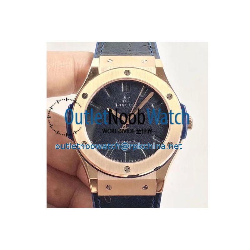 Replica Hublot Classic Fusion Berluti Scritto 511.OX.0500.VR.BER16 SR V2 Rose Gold Blue Leather Dial Swiss HUB1100