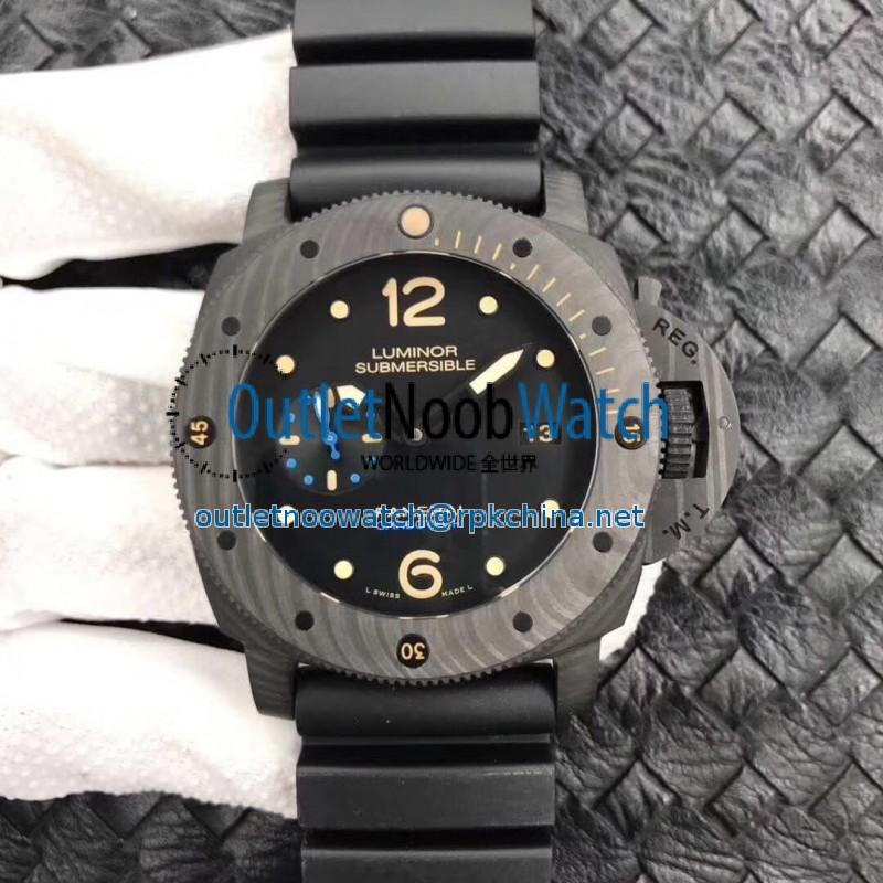 Replica Panerai Luminor Submersible 1950 PAM616 VS V3 Carbotech Black Dial Swiss P9000