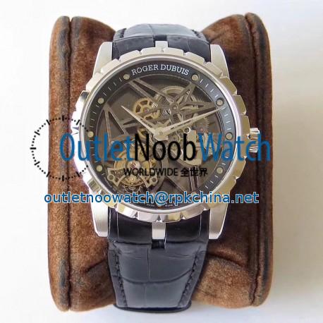 Replica Roger Dubuis Excalibur Skeleton Flying Tourbillon RDDBEX0393 BBR Stainless Steel Skeleton Dial Swiss Tourbillon