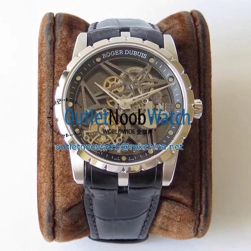 Replica Roger Dubuis Excalibur Skeleton Flying Tourbillon RDDBEX0393 BBR Stainless Steel Skeleton Dial Swiss Tourbillon