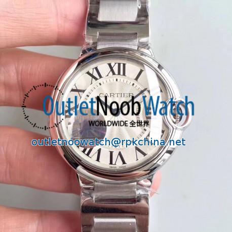 Replica Cartier Ballon Bleu 36MM W6920046 JF Stainless Steel Silver Dial Swiss Ronda Quartz