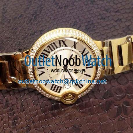 Replica Cartier Ballon Bleu 36MM Yellow Gold Silver Dial Swiss 2688