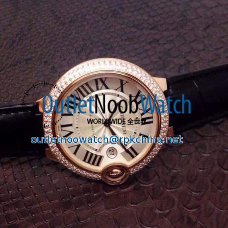 Replica Cartier Ballon Bleu 36MM Rose Gold Silver Dial Swiss 2688