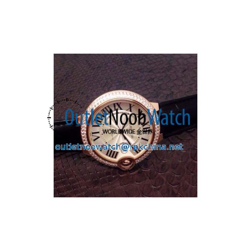 Replica Cartier Ballon Bleu 36MM Rose Gold Silver Dial Swiss 2688