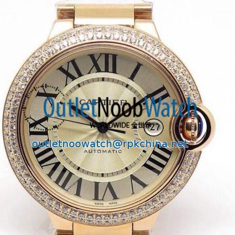 Replica Cartier Ballon Bleu 42MM Rose Gold Champagne Dial Swiss 2824