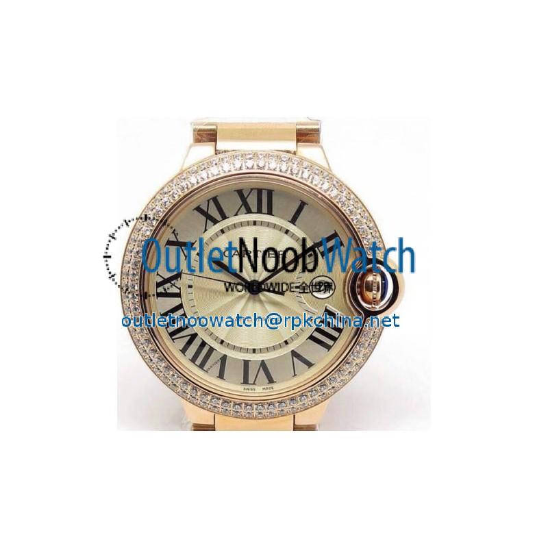 Replica Cartier Ballon Bleu 42MM Rose Gold Champagne Dial Swiss 2824