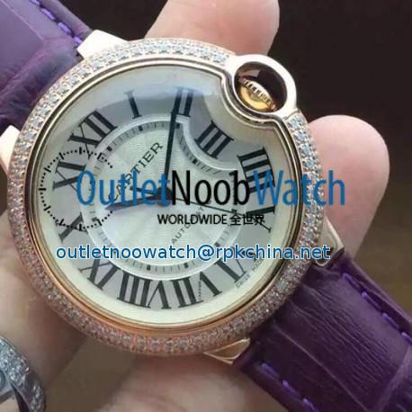 Replica Cartier Ballon Bleu 36MM Rose Gold Silver Swiss 2824-2