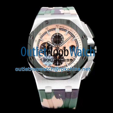 Replica Audemars Piguet Royal Oak Offshore Chronograph Combat 2018 SIHH 26400 JF V2 Stainless Steel Beige Dial Swiss 3126