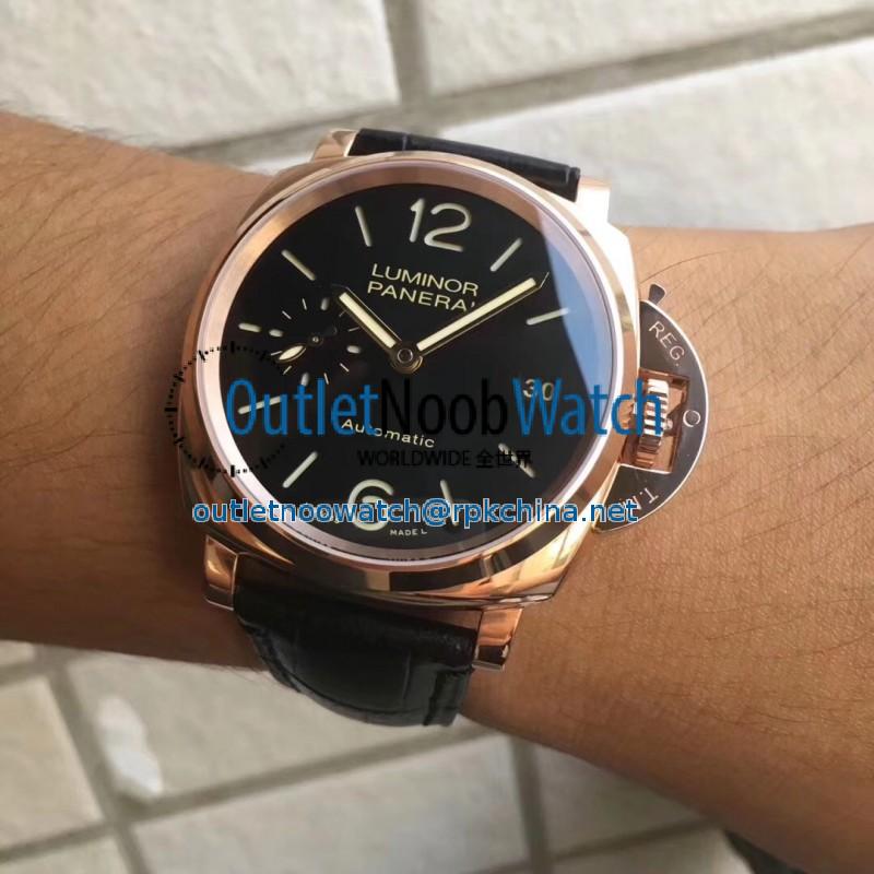 Replica Panerai Luminor Due PAM908 FU VS Rose Gold Black Dial Swiss OP XXXIV