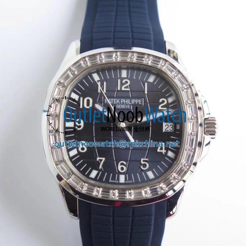 Replica Patek Philippe Aquanaut Jumbo 5167 KM Stainless Steel & Diamond Blue Dial Swiss 324SC