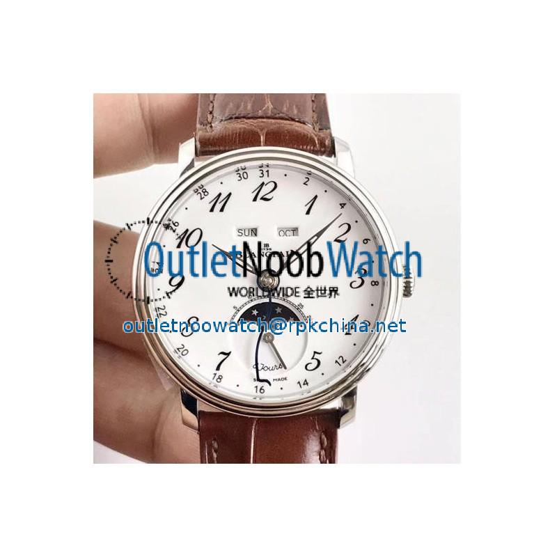 Blancpain Villeret Quantieme Complet 8 Jours 6639-3437-55B OM Stainless Steel White Dial Swiss 6639