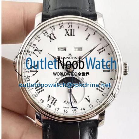 Blancpain Villeret Quantieme Complet 8 Jours 6639-3437-55B OM Stainless Steel White Dial Swiss 6639