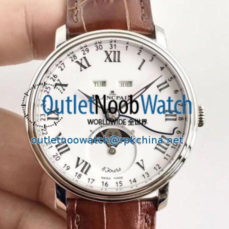 Blancpain Villeret Quantieme Complet 8 Jours 6639-3437-55B OM Stainless Steel White Dial Swiss 6639