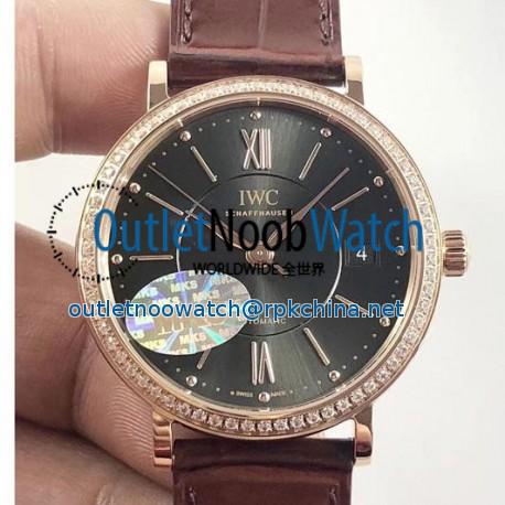 Replica IWC Portofino Automatic 37 IW458107 MK Rose Gold & Diamonds Anthracite Dial M9015