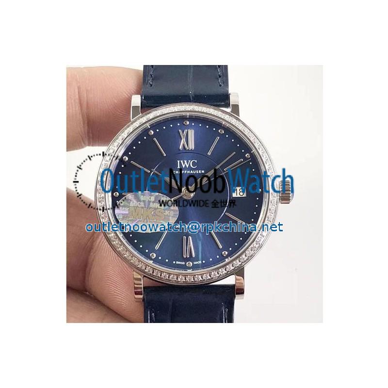 Replica IWC Portofino Automatic 37 IW458111 MK Stainless Steel & Diamonds Blue Dial M9015