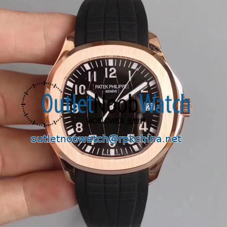 Replica Patek Philippe Aquanaut Jumbo 5167R MP Rose Gold Black Dial Swiss 324SC