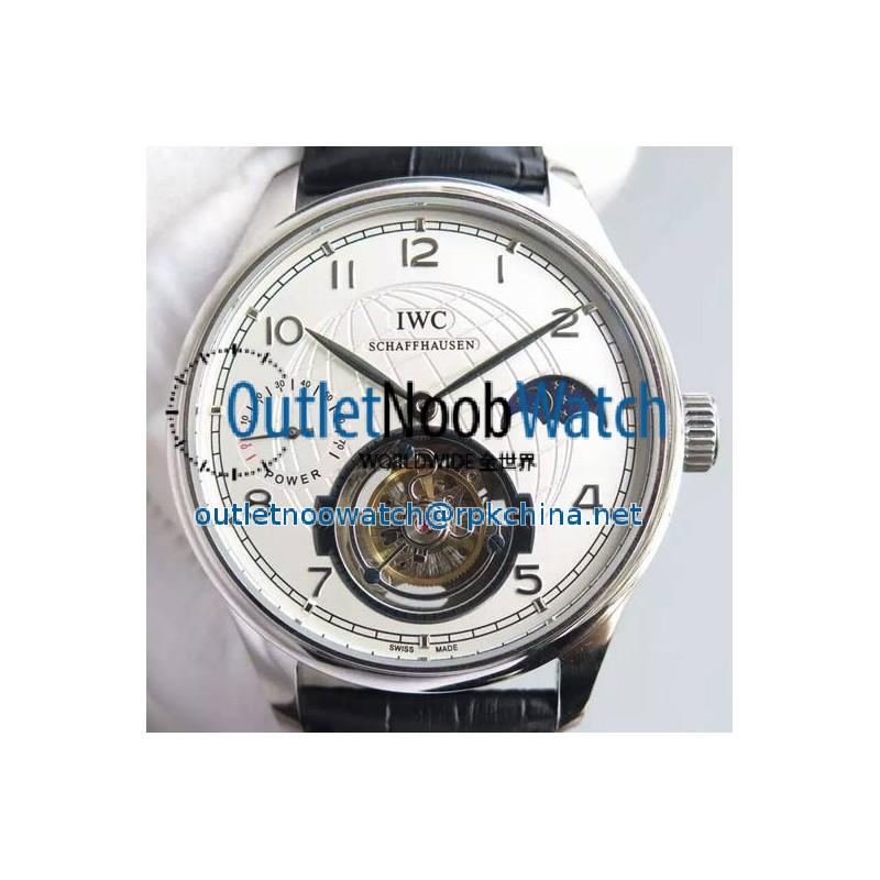 Replica IWC Portuguese Tourbillon Moonphase Power Reserve Stainless Steel White Dial Swiss IWC Tourbillon