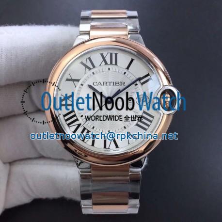 Replica Ballon Bleu De Cartier 42MM W2BB0004 V6 Stainless Steel & Rose Gold Silver Dial Swiss 2824-2