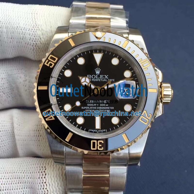 Replica Rolex Submariner Date 116613LN N V8S 24K Yellow Gold Wrapped & Stainless Steel Black Dial Swiss 2836-2