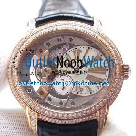 Replica Audemars Piguet Royal Millenary 4101 15350 V9 Rose Gold & Diamonds Rose Gold Skeleton Dial Swiss 4101