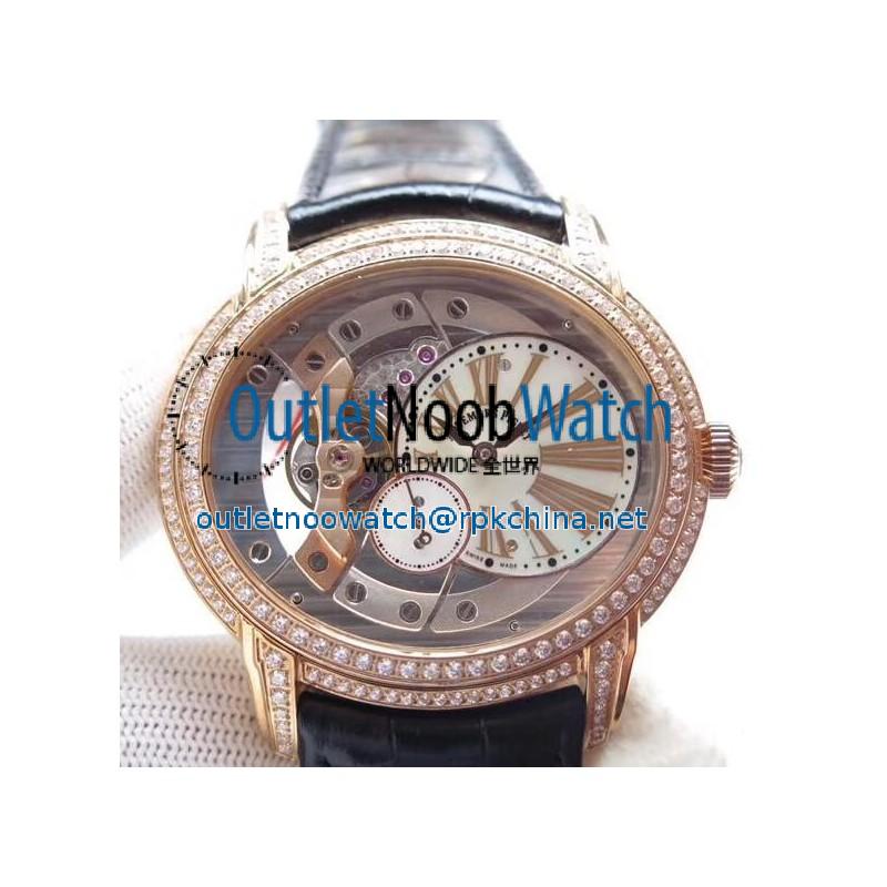 Replica Audemars Piguet Royal Millenary 4101 15350 V9 Rose Gold & Diamonds Rose Gold Skeleton Dial Swiss 4101