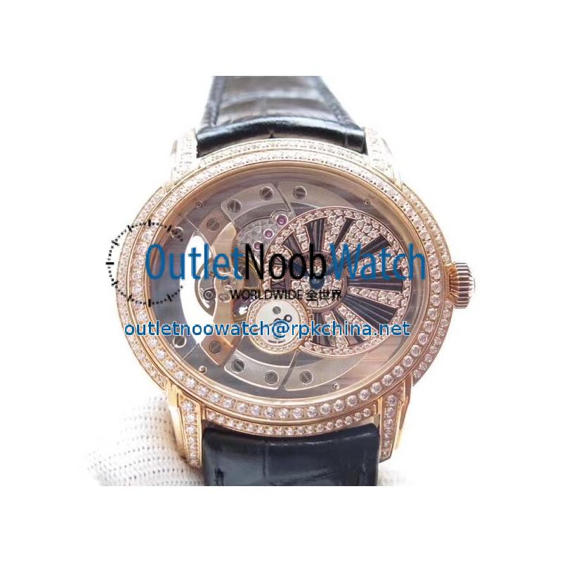 Replica Audemars Piguet Royal Millenary 4101 15350 V9 Rose Gold & Diamonds Rose Gold Skeleton Dial Swiss 4101