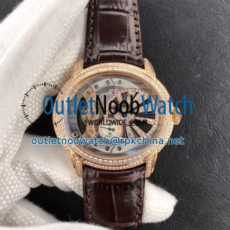 Replica Audemars Piguet Royal Millenary 4101 15350 V9 Yellow Gold & Diamonds Rose Gold Skeleton Dial Swiss 4101