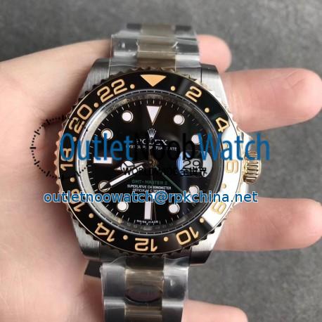 Replica Rolex GMT-Master II 116713LN N V9S 24K Yellow Gold Wrapped & 904L Stainless Steel Black Dial Swiss 2836-2