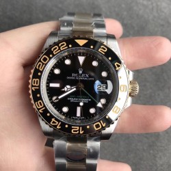 Replica Rolex GMT-Master II 116713LN N V9S 24K Yellow Gold Wrapped & 904L Stainless Steel Black Dial Swiss 3186