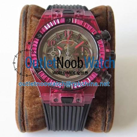 Replica Hublot Big Bang Unico Red Sapphire 411.JR.4901.RT OX Red Sapphire Crystal Skeleton Dial Swiss HUB1242