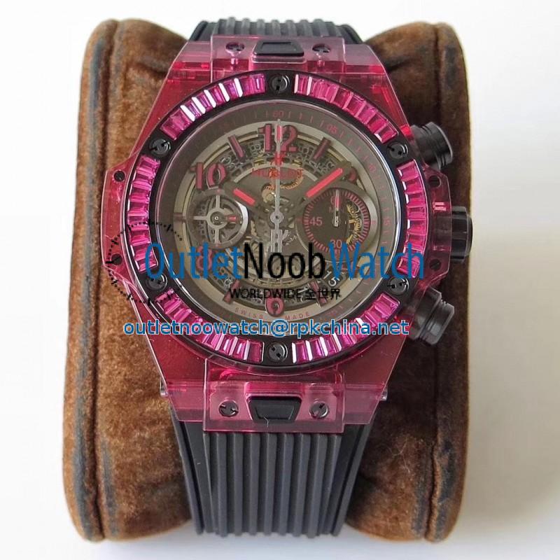 Replica Hublot Big Bang Unico Red Sapphire 411.JR.4901.RT OX Red Sapphire Crystal Skeleton Dial Swiss HUB1242